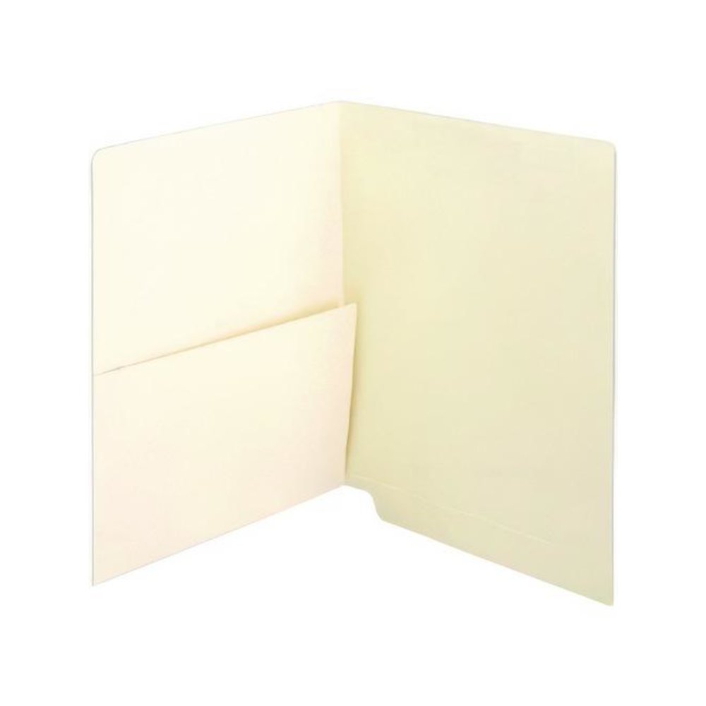 Manila End Tab Pocket Folder, Straight Tabs, Letter Size, Manila, 50/Box. Picture 2
