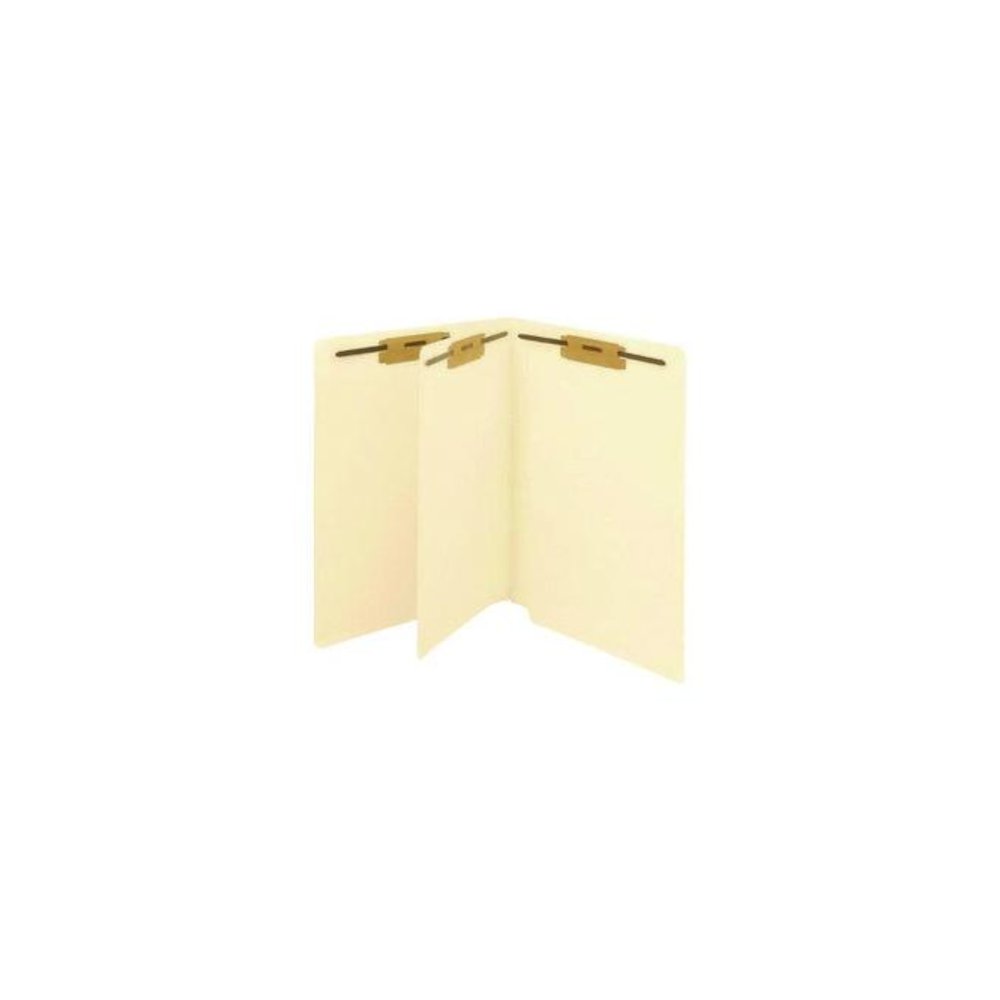 End Tab Classification Folders, Straight Tab, Expands 0.75", 1 Divider, 4 Fasteners, Letter Size, Manila, 200/Box. Picture 2
