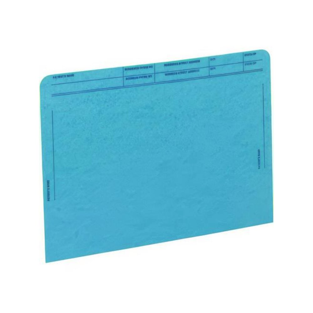 Patient File Pocket, Letter Size, Blue, 50/Box. Picture 2
