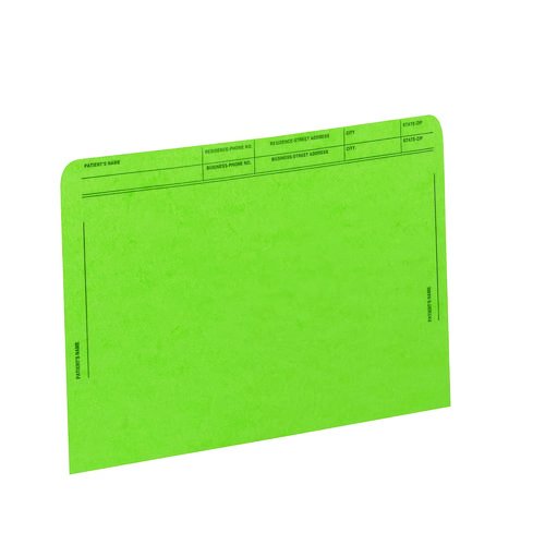 Patient File Pocket, Letter Size, Green, 50/Box. Picture 1