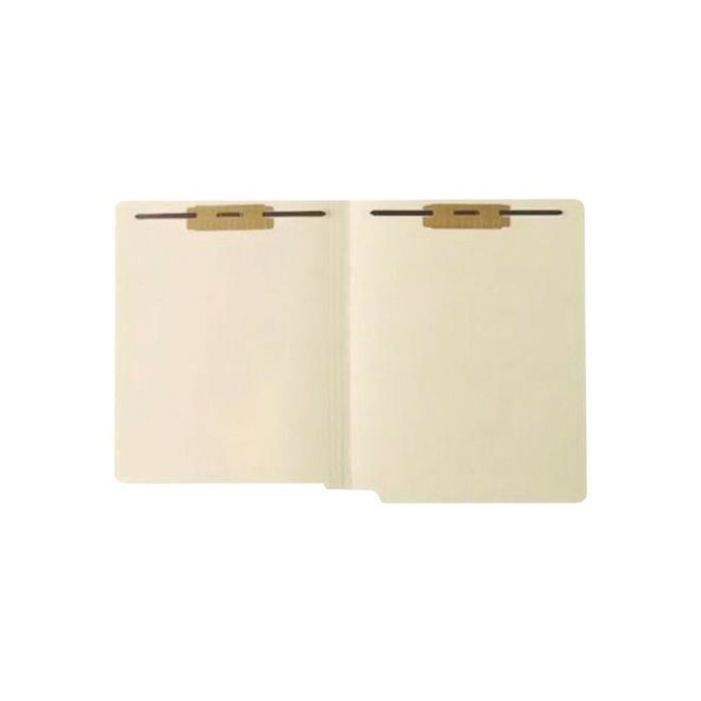 Heavy-Duty End Tab Fastener Folders, Straight Tab, Expands 0.75", 2 Fasteners, Letter Size, Manila, 50/Box. Picture 1