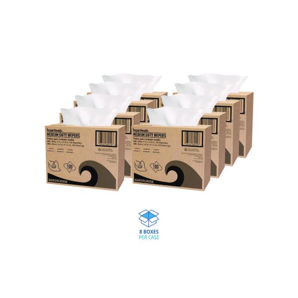 DRC Wipers, 1-Ply, 9.75 x 16.25, White, 100/Box, 8 Boxes/Carton. Picture 4