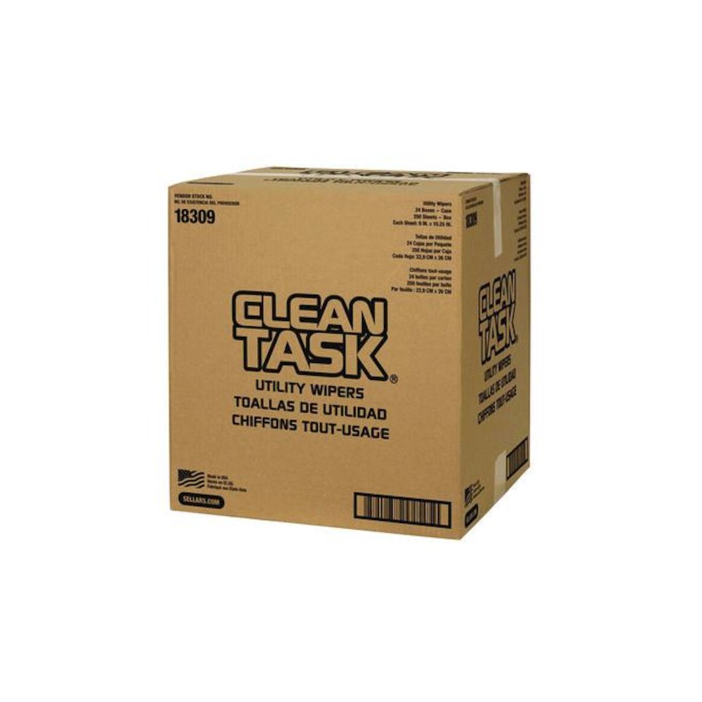 Clean Task Utility Wipers, 1-Ply, 9 x 10.25, White, 250 Sheets/Box, 24 Boxes/Carton. Picture 5