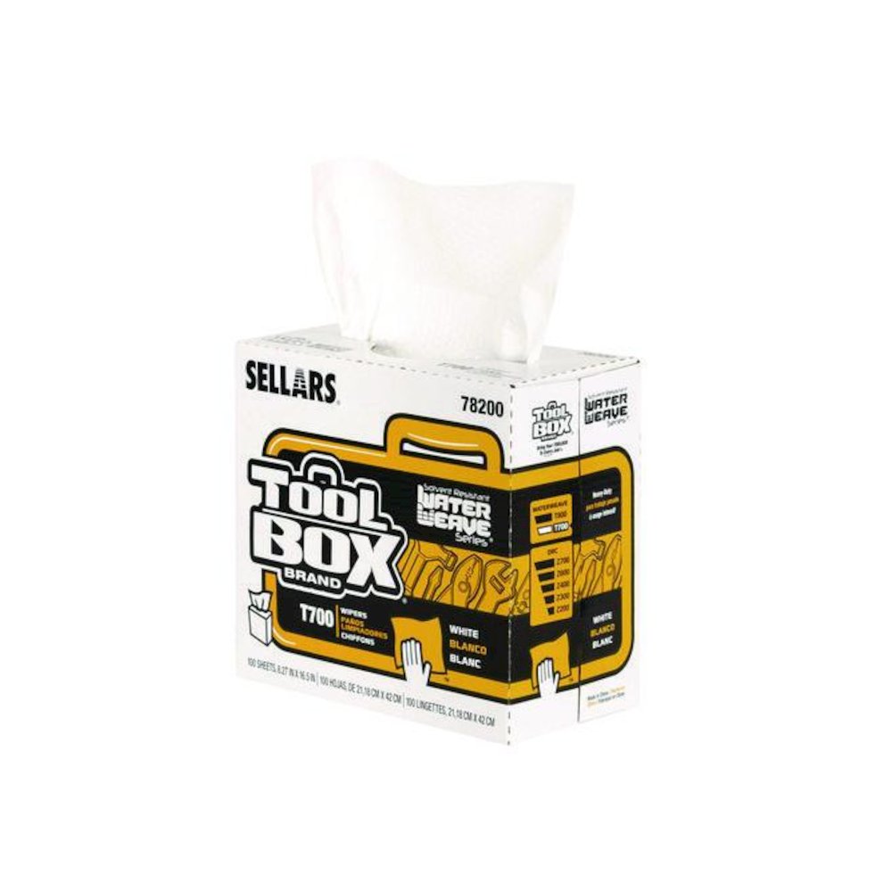 TOOLBOX WaterWeave T700 Wipers, 1-Ply, 8.27 x 16.5, White, 100 Sheets/Box, 8 Boxes/Carton. Picture 3