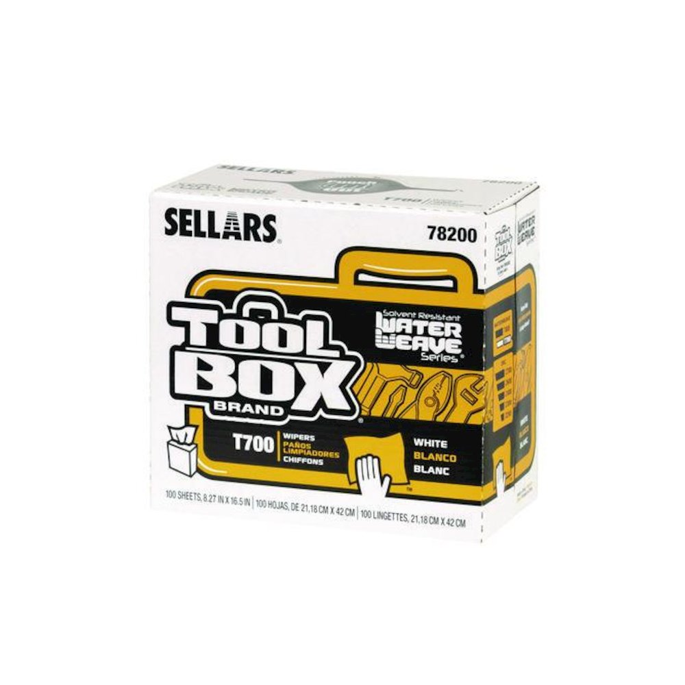 TOOLBOX WaterWeave T700 Wipers, 1-Ply, 8.27 x 16.5, White, 100 Sheets/Box, 8 Boxes/Carton. Picture 7