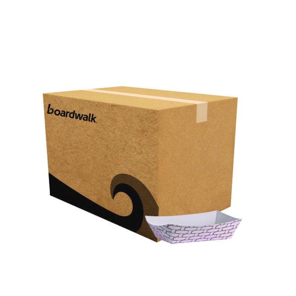 Paper Food Baskets, 6 oz Capacity, 3.78 x 4.3 x 1.08, Red/White, 1,000/Carton. Picture 1