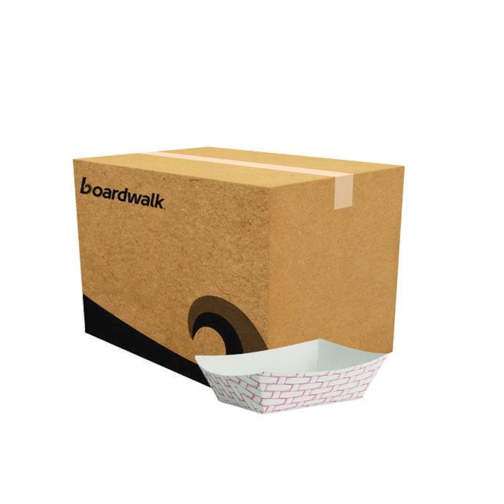 Paper Food Baskets, 0.5 lb Capacity, Red/White, 1,000/Carton. Picture 1