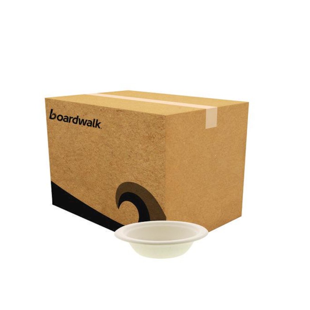 Molded Fiber PFAS-Free Dinnerware, Round Bowl, Sugarcane, 12 oz, Tan, 1,000/Carton. Picture 1