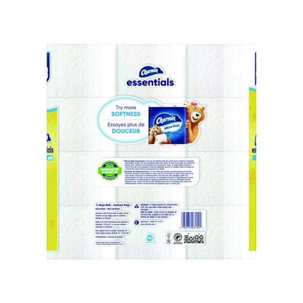 Essentials Soft Bathroom Tissue, Septic Safe, 2-Ply, White, 330 Sheets/Roll, 12 Rolls/Pack, 4 Packs/Carton. Picture 7