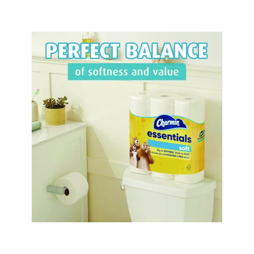 Essentials Soft Bathroom Tissue, Septic Safe, 2-Ply, White, 330 Sheets/Roll, 12 Rolls/Pack, 4 Packs/Carton. Picture 11