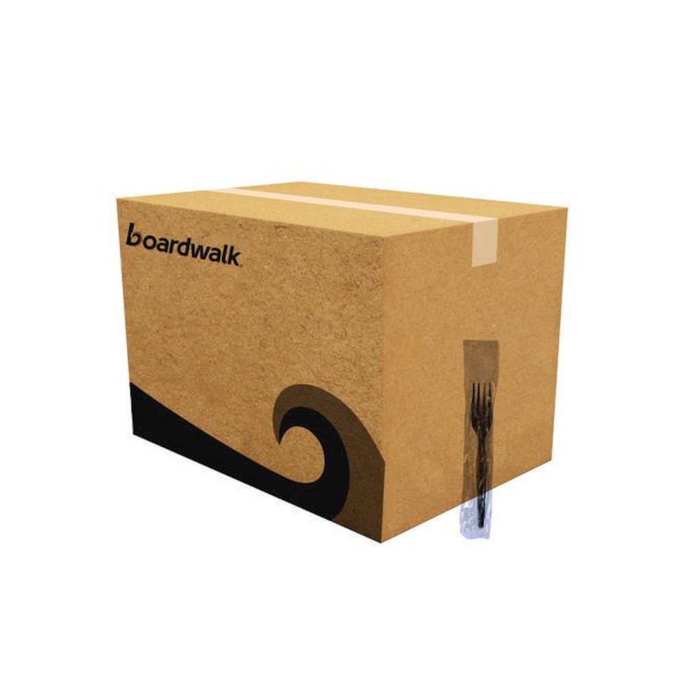 Heavyweight Wrapped Polystyrene Cutlery, Fork, Plastic, Black, 1,000/Carton. Picture 8