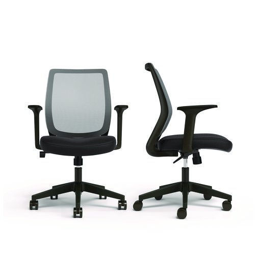 Alera Wessex Ergonomic Fabric Mesh Swivel Task Chair, Supports Up to 275lbs, 17.09 to 20.83 Seat Height, Black Seat/Back/Base. Picture 7