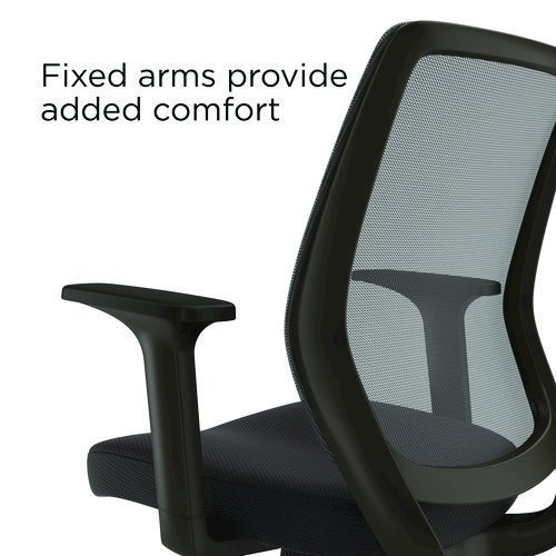 Alera Wessex Ergonomic Fabric Mesh Swivel Task Chair, Supports Up to 275lbs, 17.09 to 20.83 Seat Height, Black Seat/Back/Base. Picture 8