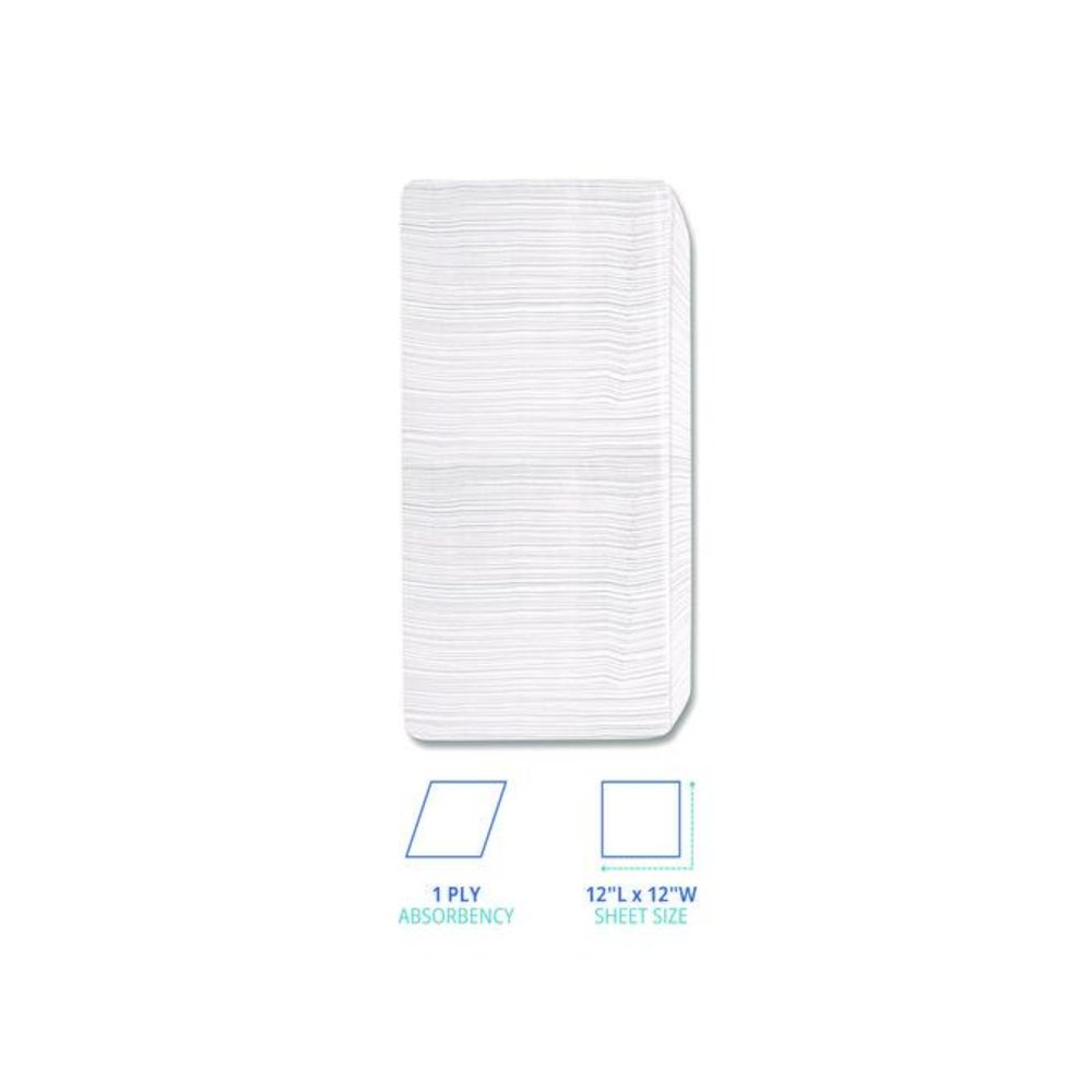 1/4-Fold Lunch Napkins, 1-Ply, 12 x 12, White, 500/Pack. Picture 3