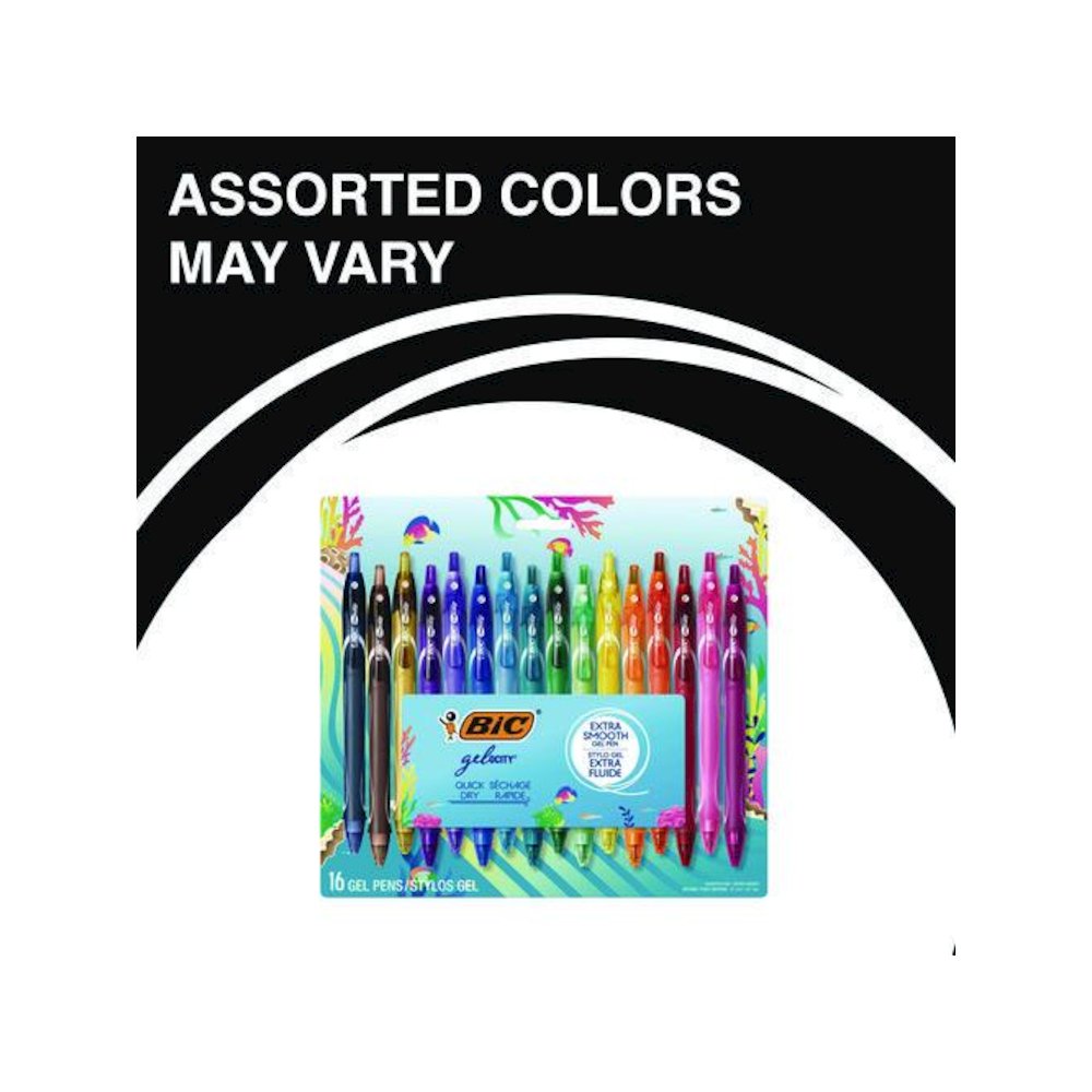 Gel-ocity Quick Dry Gel Pen, Retractable, Medium 0.7 mm, Assorted Ink and Barrel Colors, 16/Pack. Picture 2