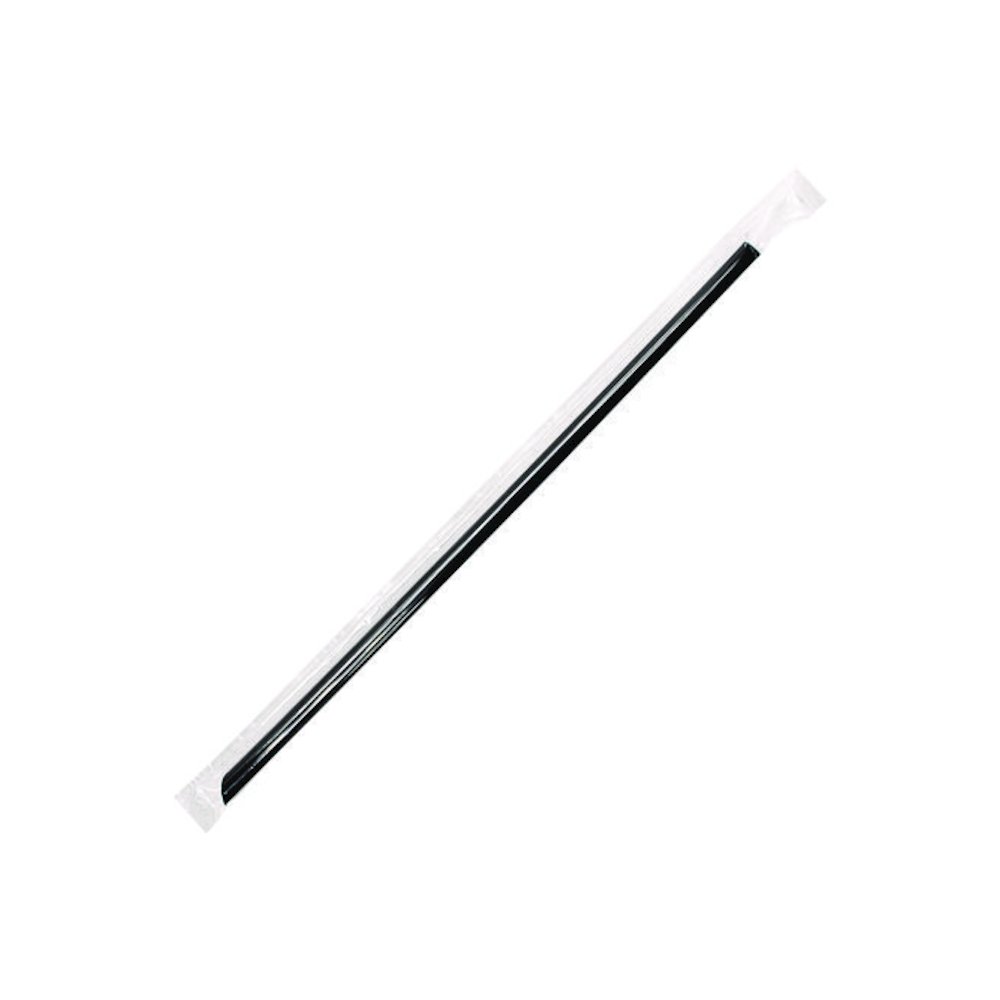Jumbo Straws, 9", Plastic, Black, 2,000/Carton. Picture 1