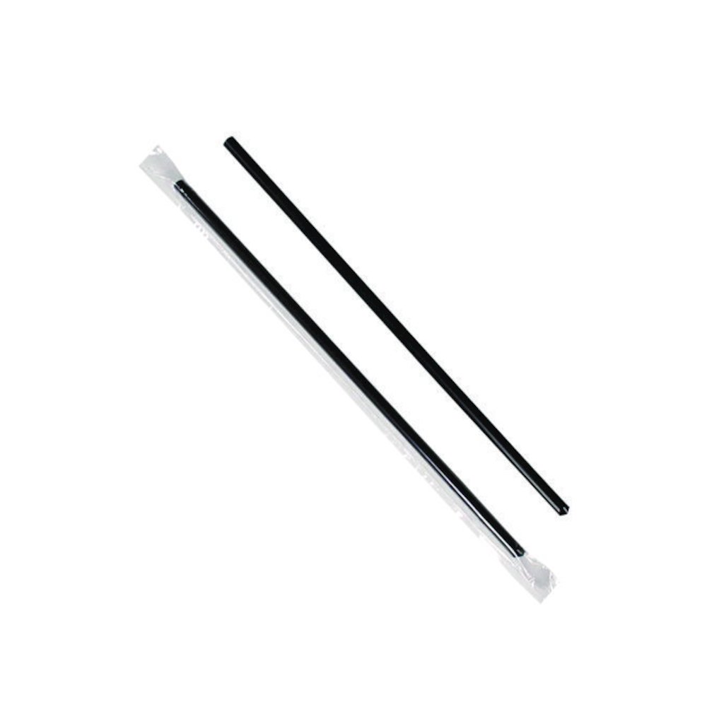 Jumbo Straws, 9", Plastic, Black, 2,000/Carton. Picture 2
