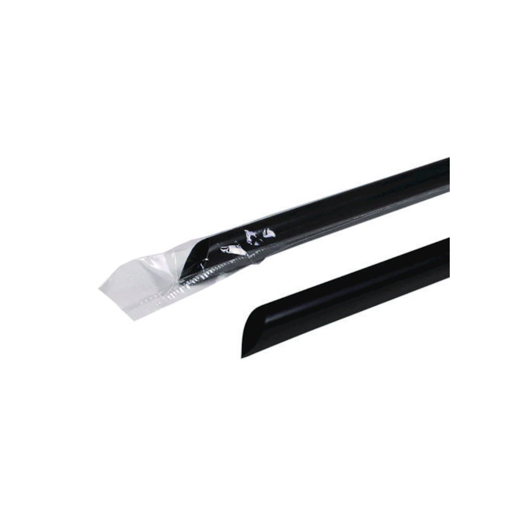 Jumbo Straws, 9", Plastic, Black, 2,000/Carton. Picture 3