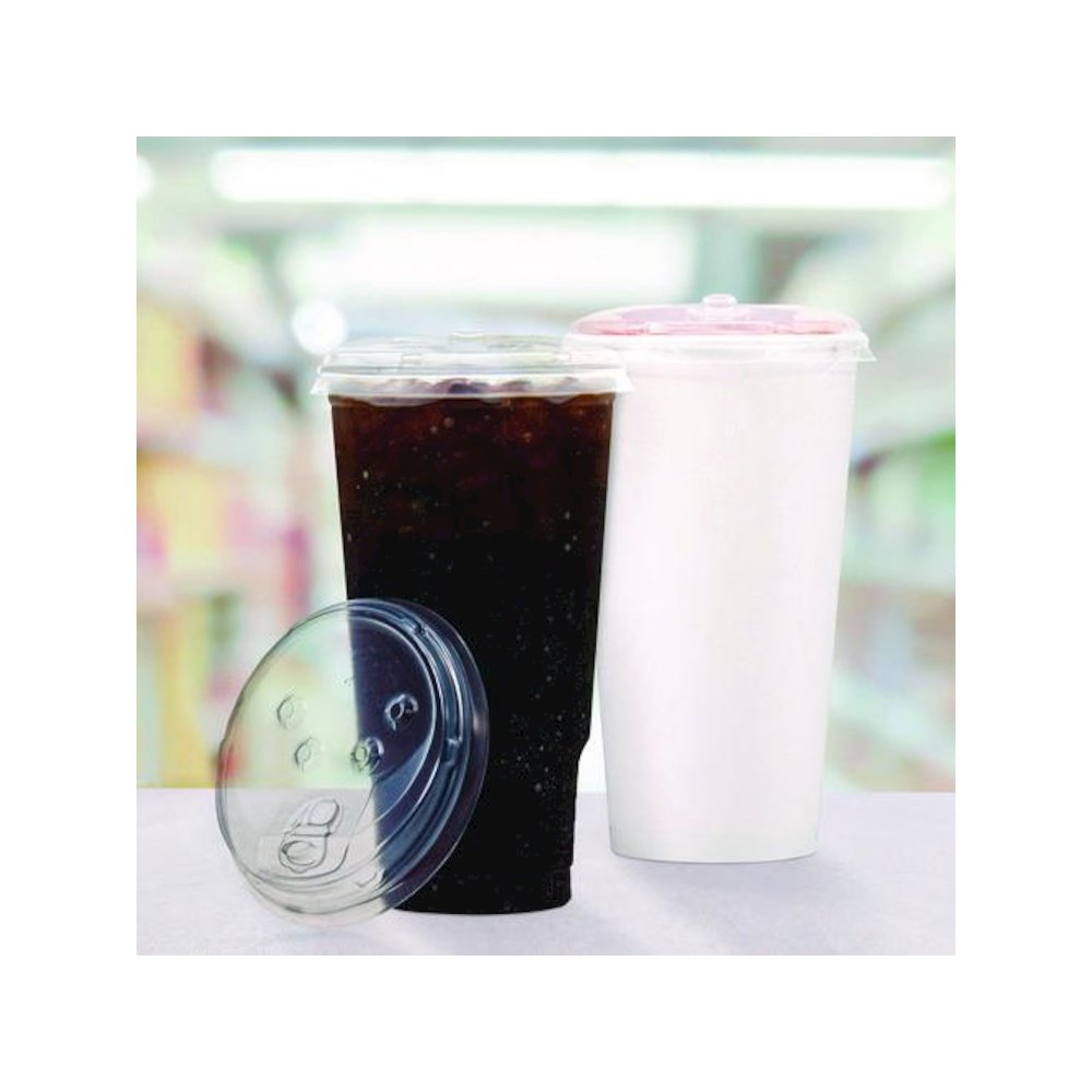 Prima Strawless Plastic Lids, Fits 30 oz to 32 oz Cold Cups, Clear, 100/Sleeve, 12 Sleeves/Carton. Picture 6