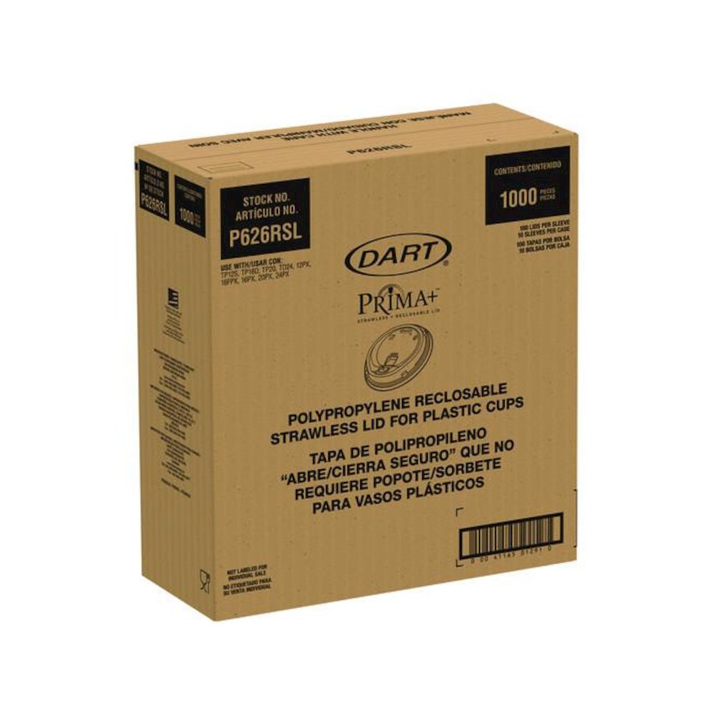 Prima Strawless Plastic Lids, Fits 12 oz to 26 oz Cold Cups, Clear, 100/Sleeve, 10 Sleeves/Carton. Picture 2