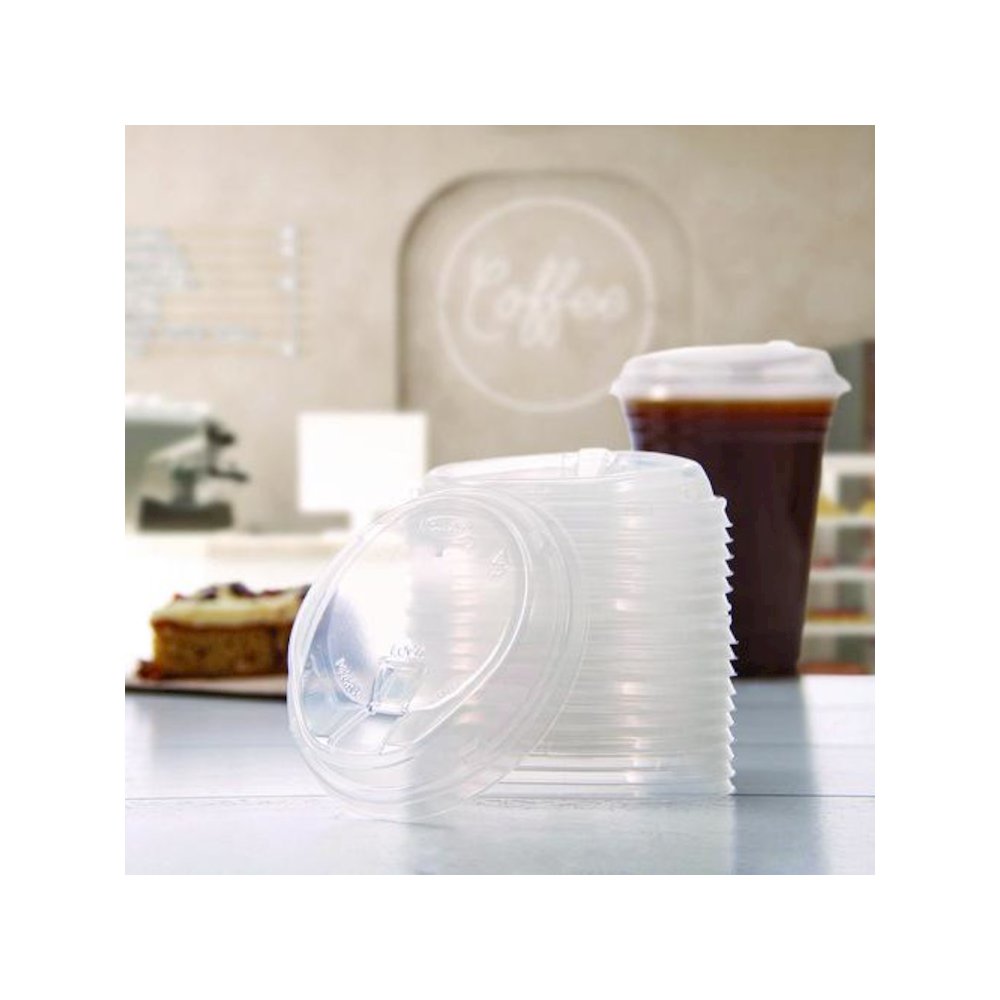 Prima Strawless Plastic Lids, Fits 12 oz to 26 oz Cold Cups, Clear, 100/Sleeve, 10 Sleeves/Carton. Picture 6