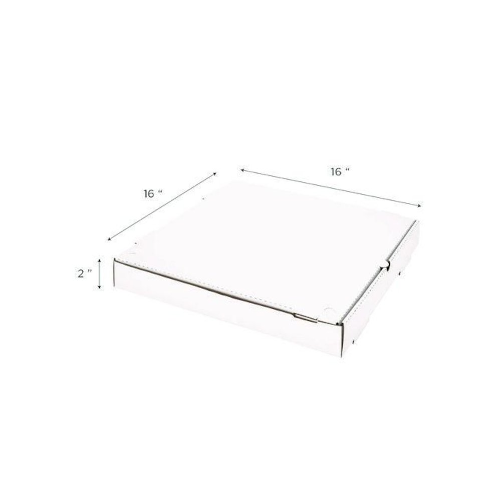 Corrugated Pizza Boxes, 16 x 16 x 1.97, White/Brown, 50/Carton. Picture 2