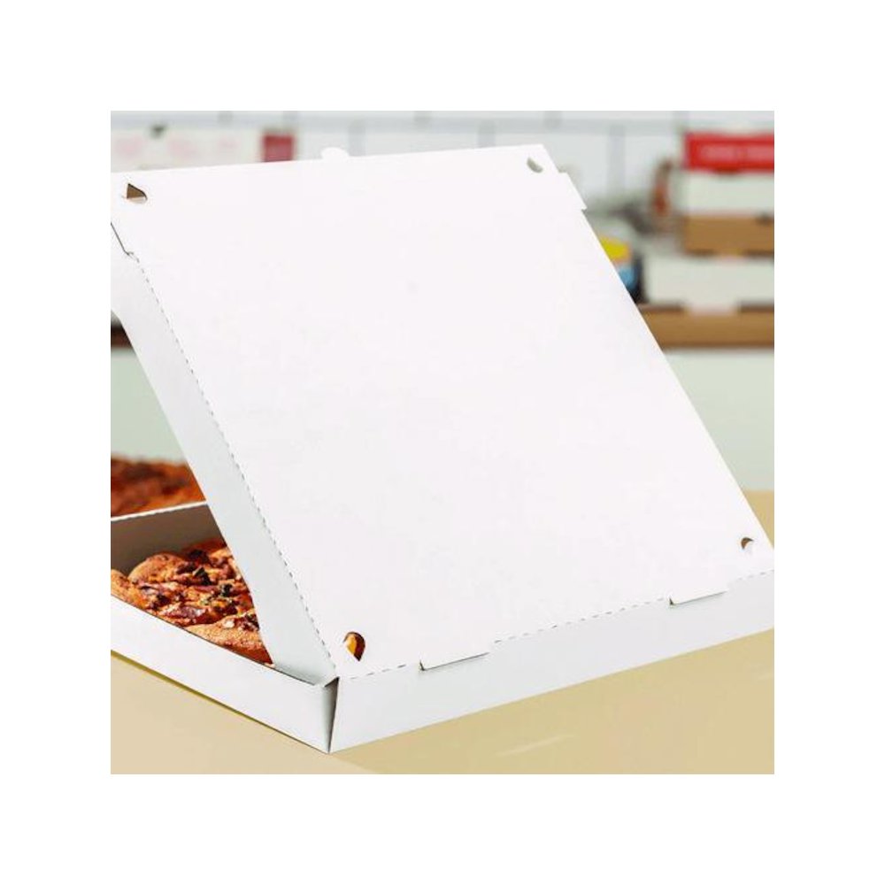 Corrugated Pizza Boxes, 16 x 16 x 1.97, White/Brown, 50/Carton. Picture 3
