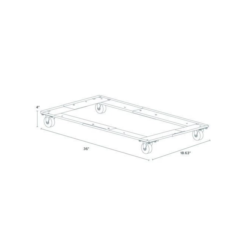 File Cabinet Dolly, 1,000 lb Capacity, 42 x 24 x 4, Black. Picture 5