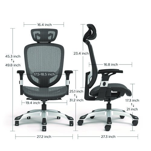 Alera Minerva Ergonomic Mesh Swivel Task Chair, Support Up to 275lb, 17.24 to 20.98 Seat Height, Black Seat/Back, Silver Base. Picture 2