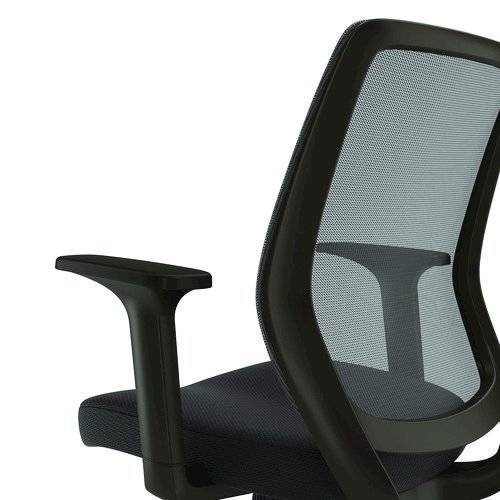 Alera Wessex Ergonomic Fabric Mesh Swivel Task Chair, Supports Up to 275lbs, 17.09 to 20.83 Seat Height, Black Seat/Back/Base. Picture 2