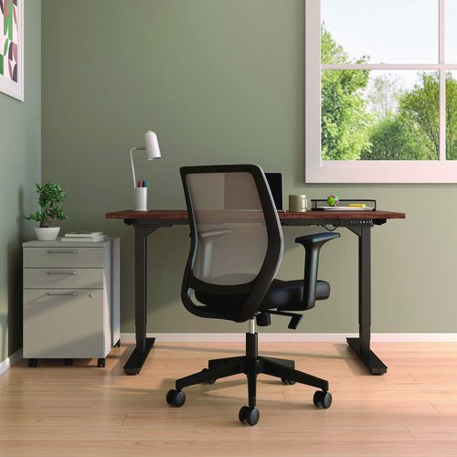 Alera Wessex Ergonomic Fabric Mesh Swivel Task Chair, Supports Up to 275lbs, 17.09 to 20.83 Seat Height, Black Seat/Back/Base. Picture 6