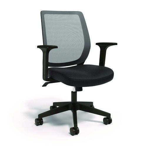 Alera Wessex Ergonomic Fabric Mesh Swivel Task Chair, Supports Up to 275lbs, 17.09 to 20.83 Seat Height, Black Seat/Back/Base. Picture 1