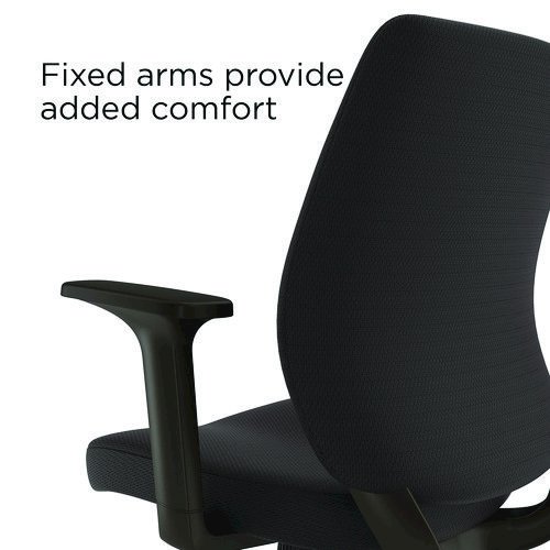 Wessex Ergonomic Fabric Task Chair, Supports Up to 275 lb, 17.13 to 20.83 Seat Height, Black Seat/Back, Black Base. Picture 3