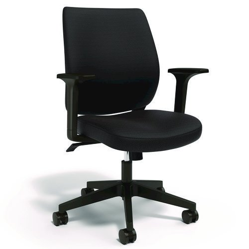 Wessex Ergonomic Fabric Task Chair, Supports Up to 275 lb, 17.13 to 20.83 Seat Height, Black Seat/Back, Black Base. Picture 1