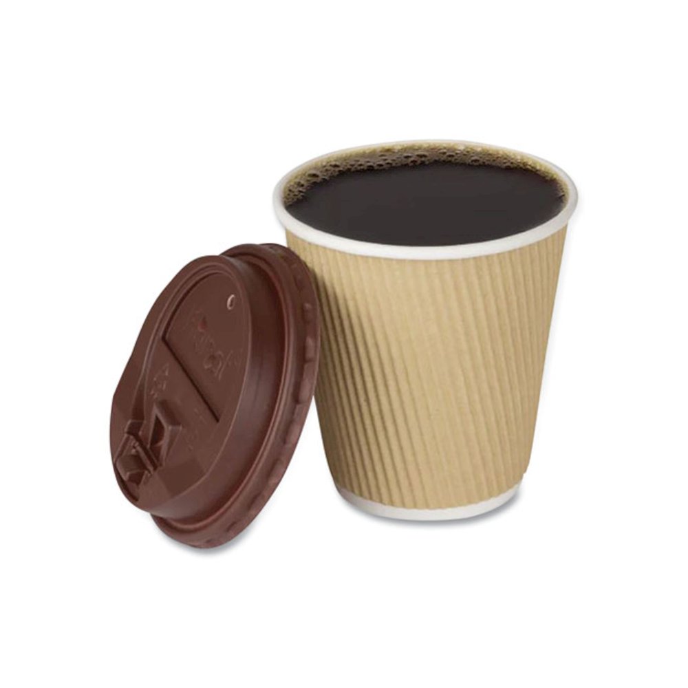 Ripple Hot Cups, 10 oz, Paper, Kraft/White, 500/Carton. Picture 3