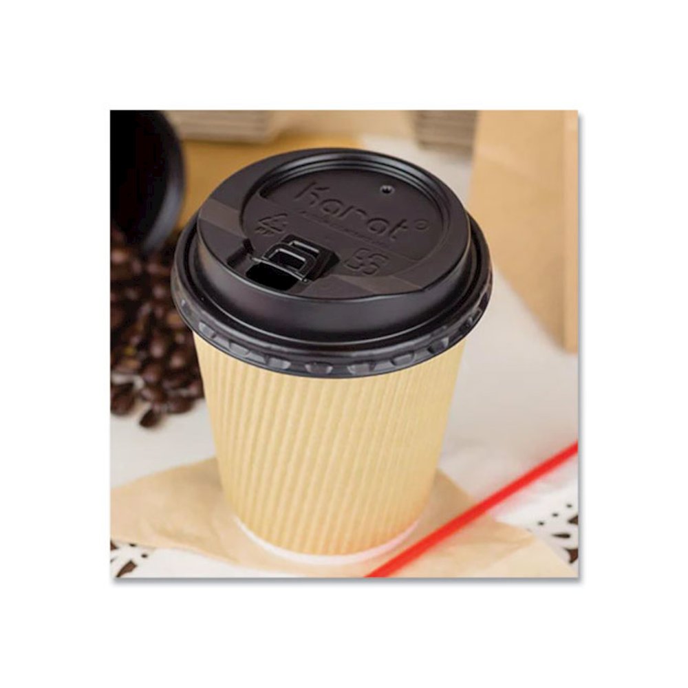 Ripple Hot Cups, 10 oz, Paper, Kraft/White, 500/Carton. Picture 4
