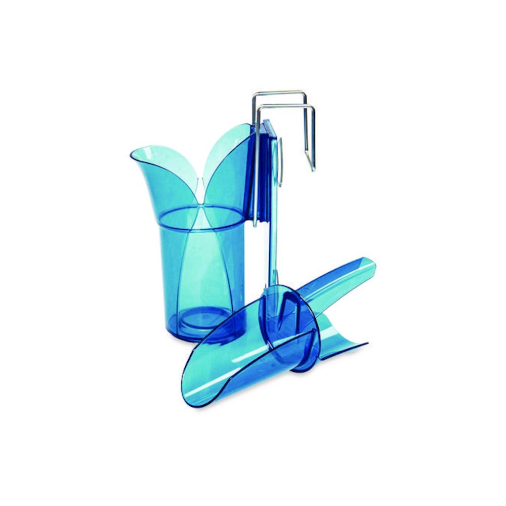 Saf-T-Scoop and Guardian System for Ice Machines, 12 oz to 16 oz Ice Scoop, Transparent Blue, 50/Carton. Picture 2