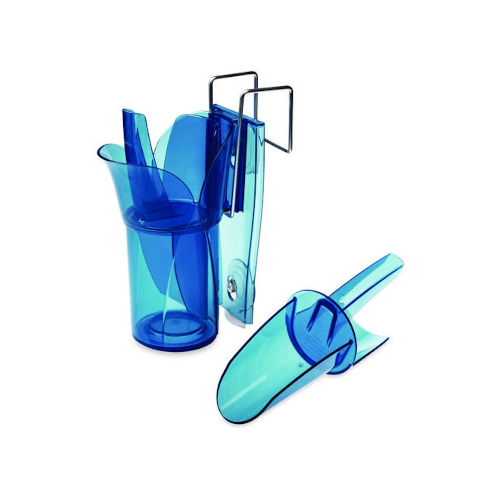 Saf-T-Scoop and Guardian System for Ice Machines, 12 oz to 16 oz Ice Scoop, Transparent Blue, 50/Carton. Picture 3