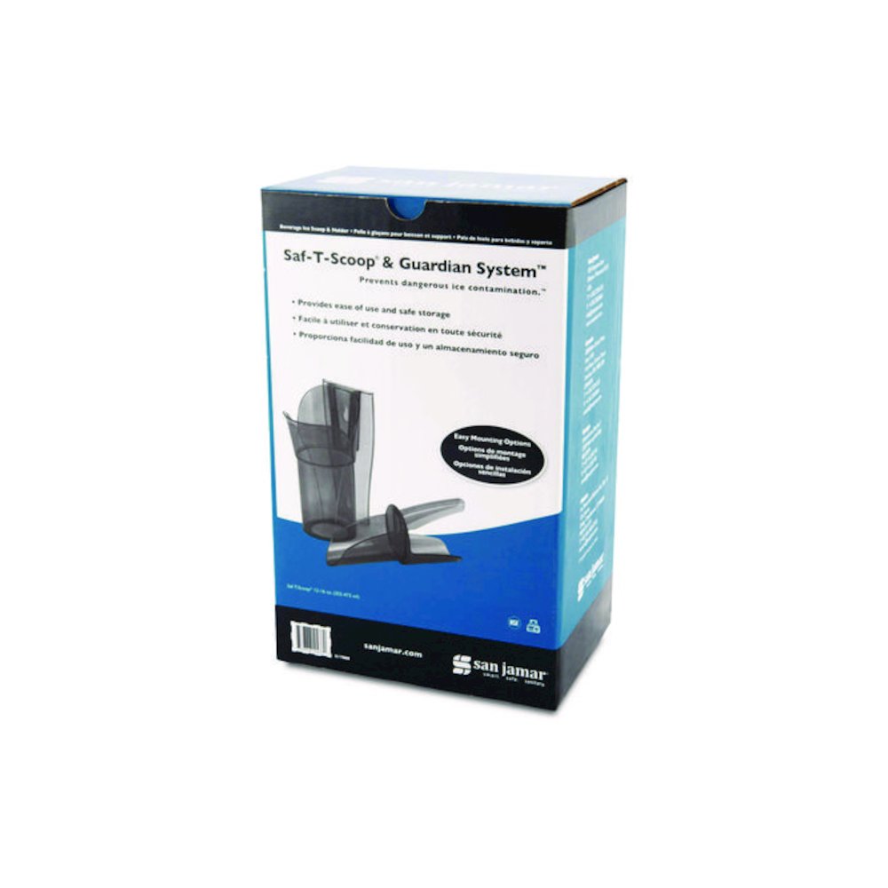 Saf-T-Scoop and Guardian System for Ice Machines, 12 oz to 16 oz Ice Scoop, Transparent Blue, 50/Carton. Picture 6