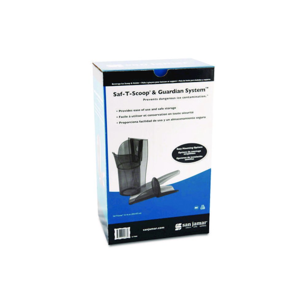 Saf-T-Scoop and Guardian System for Ice Machines, 12 oz to 16 oz Ice Scoop, Transparent Blue, 50/Carton. Picture 7