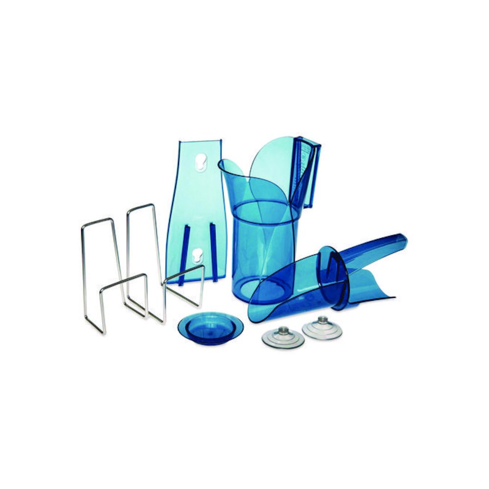 Saf-T-Scoop and Guardian System for Ice Machines, 12 oz to 16 oz Ice Scoop, Transparent Blue, 50/Carton. Picture 1
