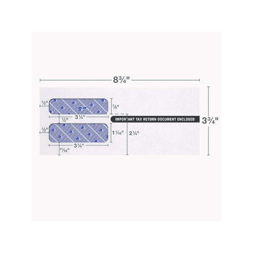 3-Up 1099-NEC Peel and Seal Double-Window Security Tint Envelopes, Commercial Flap, 8.75 x 3.75, White, 24/Pack. Picture 4