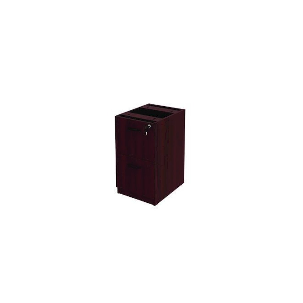 Alera Valencia Series Full Pedestal File, Left or Right, 2 Legal/Letter-Size File Drawers, Mahogany, 15.63" x 20.5" x 28.5". Picture 2