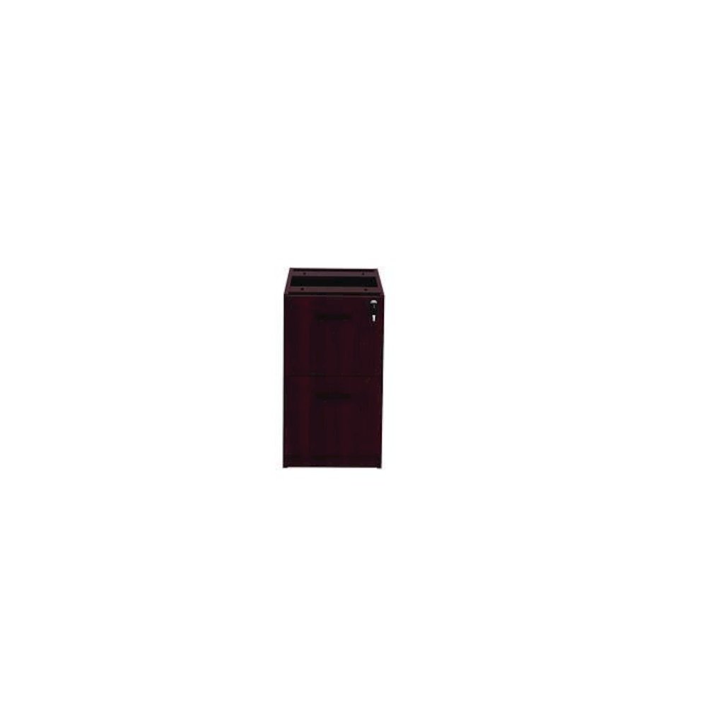 Alera Valencia Series Full Pedestal File, Left or Right, 2 Legal/Letter-Size File Drawers, Mahogany, 15.63" x 20.5" x 28.5". Picture 4
