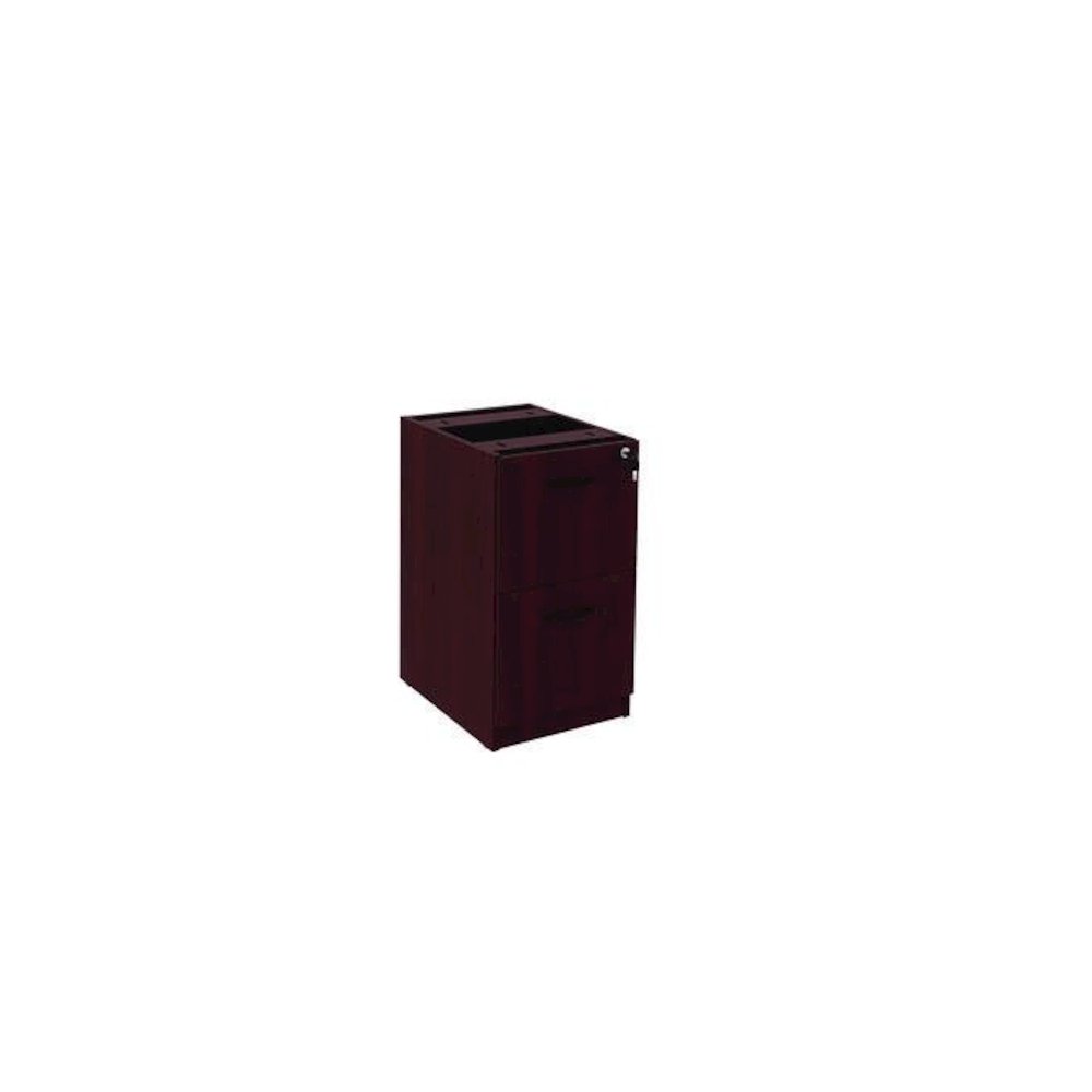 Alera Valencia Series Full Pedestal File, Left or Right, 2 Legal/Letter-Size File Drawers, Mahogany, 15.63" x 20.5" x 28.5". Picture 1