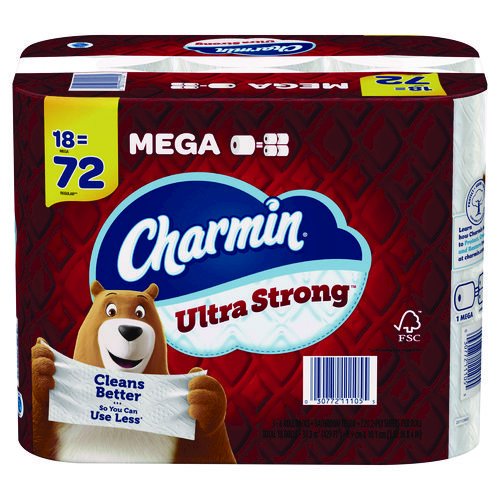 Ultra Strong Bathroom Tissue, Septic Safe, 2-Ply, White, 220 Sheet/Roll, 18/Pack. Picture 1