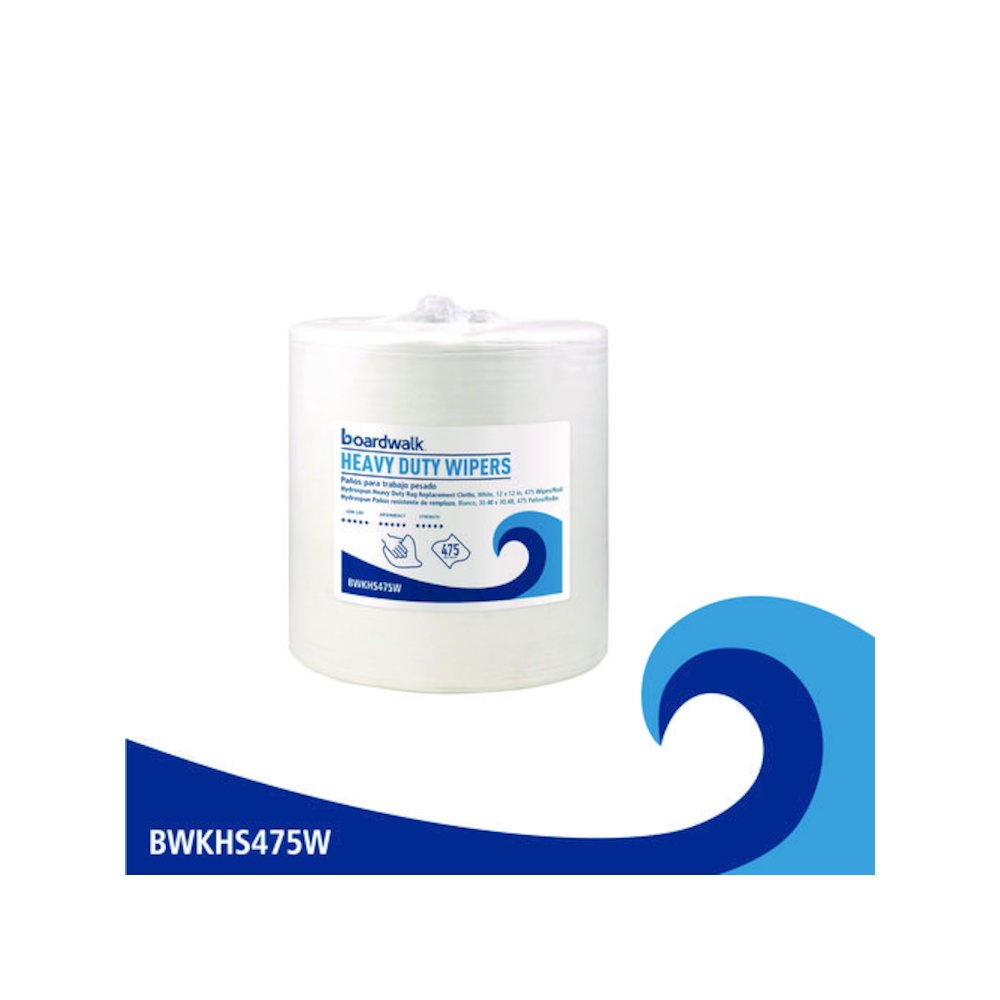 Hydrospun Wipers, Heavy Duty, 12 x 12, White, 475/Roll. Picture 2