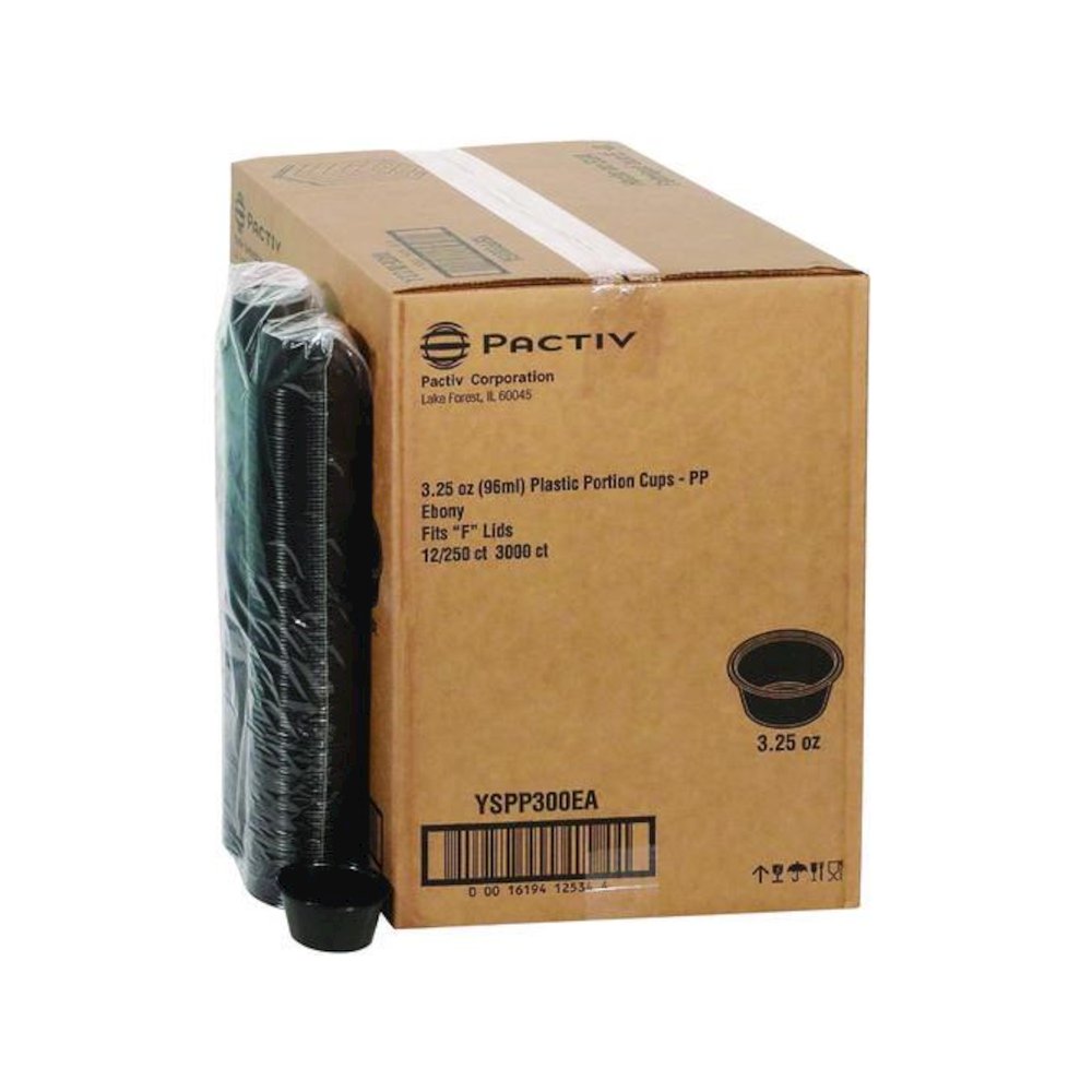 Plastic Portion Cup, 3.25 oz, Black, 3,000/Carton. Picture 1
