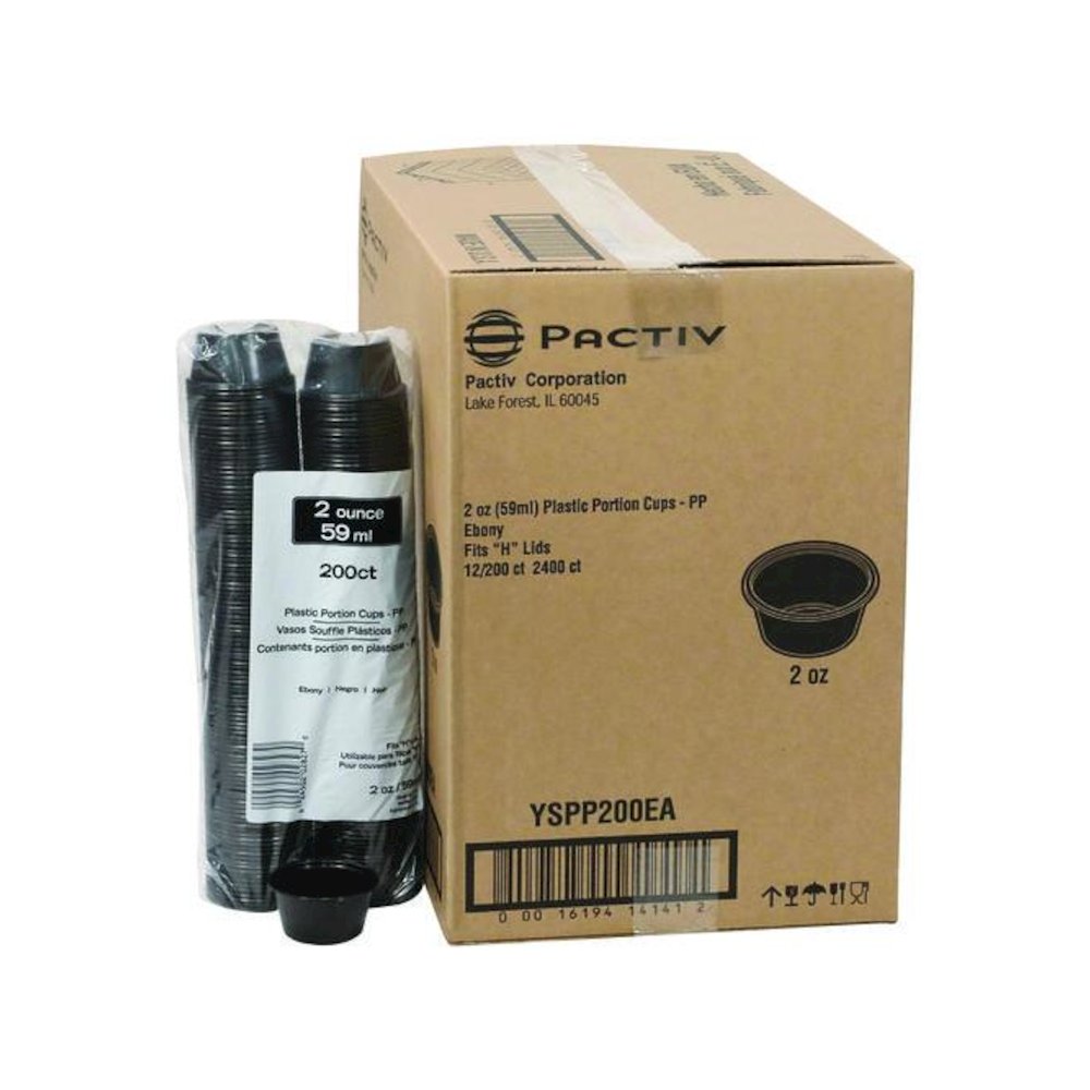 Plastic Portion Cup, 2 oz., Black, 2,400/Carton. Picture 1