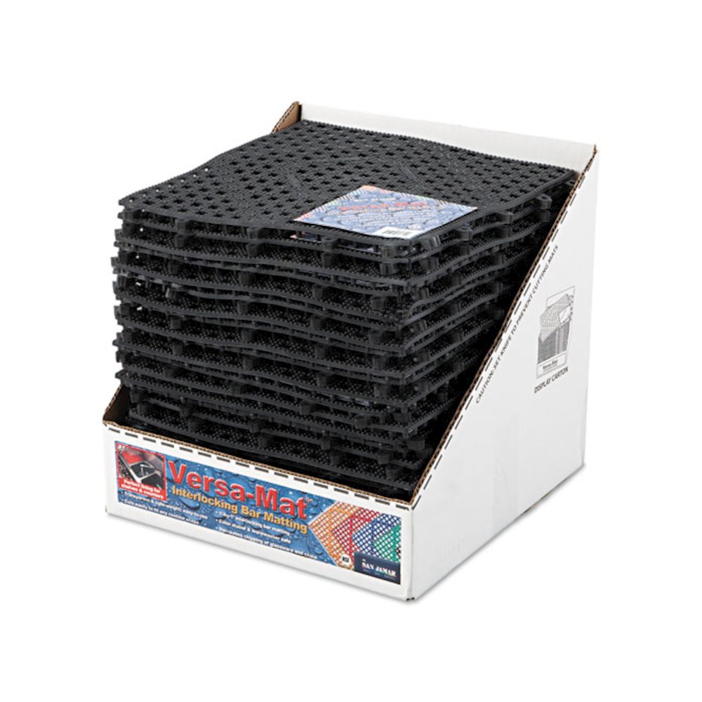 Versa-Mat Bar-Shelf Liner, Plastic, 12w x 12d x 0.25h, Black, 24/Carton. Picture 1